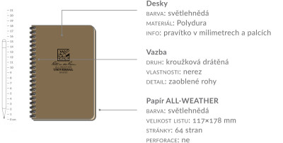 Voděodolný zápisník – Side Spiral Notebook