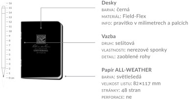 Voděodolný zápisník – Stapled Mini Notebook