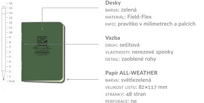 Voděodolný zápisník – Stapled Mini Notebook