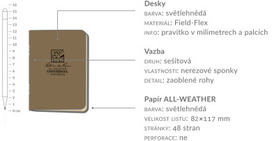Voděodolný zápisník – Stapled Mini Notebook